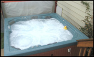 The Rental Cabin has an 8 man hot tub
